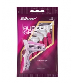 خودتراش سیلور Silver مدل Rubber Grip بسته 5 عددی