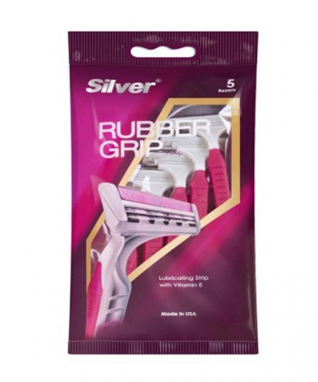 خودتراش سیلور Silver مدل Rubber Grip بسته 5 عددی