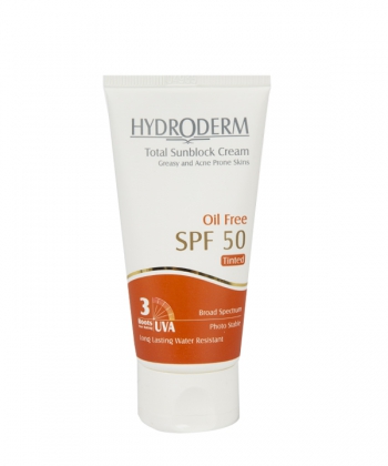 کرم ضد آفتاب رنگی فاقد چربی SPF50 هیدرودرم حجم 50 گرم