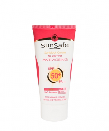 کرم ضدآفتاب ضدچروک SPF50 سان سیف کاراملی(50 گرمی)