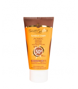 کرم ضد آفتاب رنگی فاقد چربی SPF50 سان سیف Sun Safe وزن 50 گرم