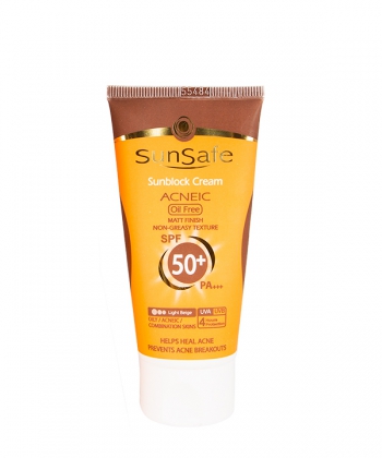 کرم ضدآفتاب رنگی با SPF50 فاقد چربی سان سیف Sun Safe  وزن 50 گرم