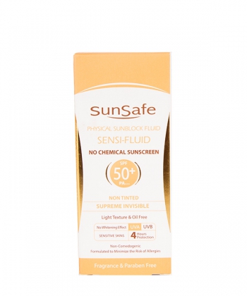 فلوئید ضد آفتاب SPF 50 سان سیف Sun Safe وزن 50 گرم