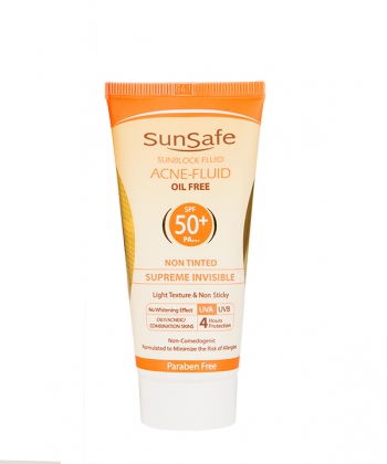 فلوئید ضد آفتاب فاقد چربی SPF50 سان سیف Sun Safe وزن 50 گرم