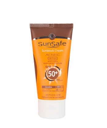 کرم ضد آفتاب SPF50 بدون رنگ سان سیف Sun Safe وزن 50 گرم