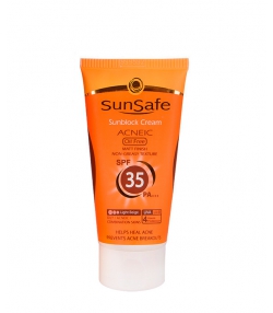 کرم ضد آفتاب رنگی فاقد چربی  SPF35 سان سیفSun Safe وزن 50 گرم