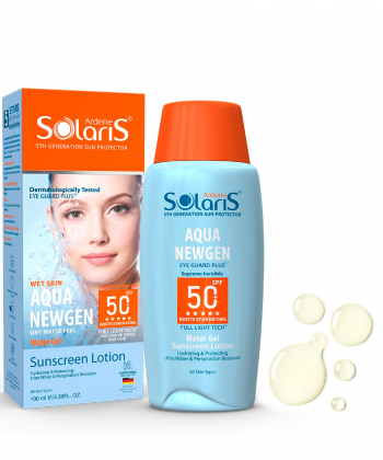 ضد آفتاب آبرسان SPF 50 آردن سولاریس Ardene Solaris مدل Aqua Newgen حجم 100 میلی لیتر