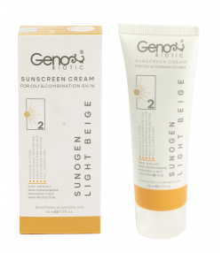 کرم ضدآفتاب رنگی SPF50 ژنوبایوتیک Geno Biotic مدل Suno Gen2 حجم 50 میلی لیتر