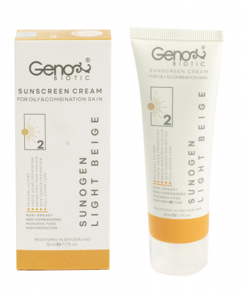 کرم ضدآفتاب رنگی SPF50 ژنوبایوتیک Geno Biotic مدل Suno Gen2 حجم 50 میلی لیتر