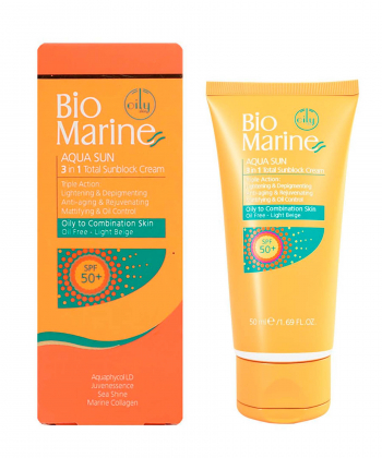 ضد آفتاب ضدچروک پوست چرب و مختلط SPF50 بایومارین Bio Marin حجم 50 میلی لیتر