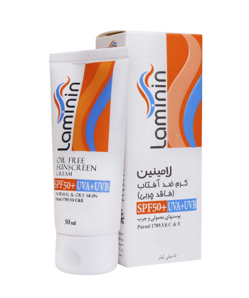 کرم ضد آفتاب SPF50 لامینین Laminin مناسب پوست چرب حجم 50 میلی لیتر