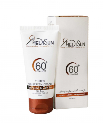 کرم ضد آفتاب رنگی SPF60 مدیسان Medisun حجم 50 میلی لیتر