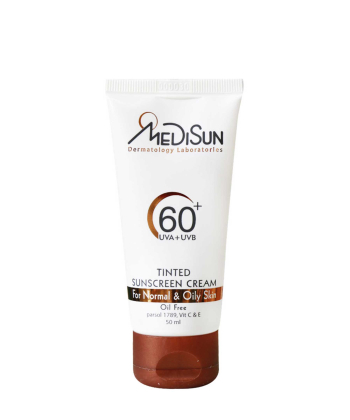 کرم ضد آفتاب رنگی SPF60 مدیسان Medisun حجم 50 میلی لیتر