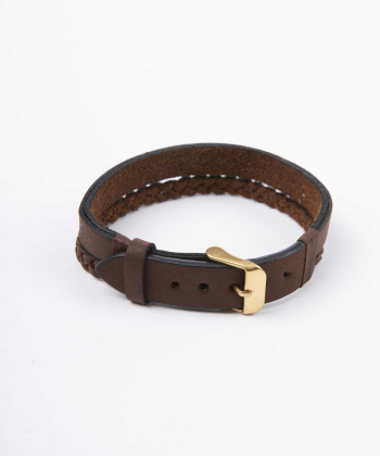 دستبند  چرم طبیعی بیسراک Bisrak مدل عطری کد LeatherBracelet-T305