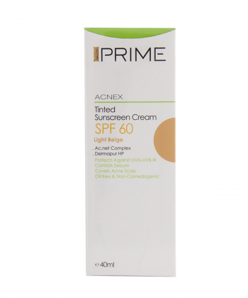 کرم ضد آفتاب بژ روشن آکنس SPF60 پریم Prime حجم 40 میلی لیتر