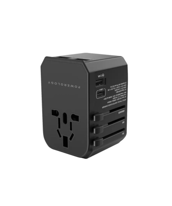 مجموعه شارژر مسافرتی پاورولوژی مدل Universal Multi-Port Travel Adapter PD45W P45PDUTVBK