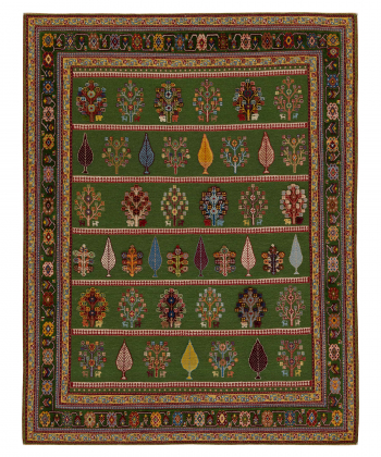 گلیم فرش شیراز ذوالانواریkilim carpet (shiraz)4058طیف سبز