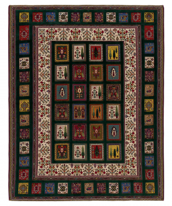 گلیم فرش مرینوس شیراز ذوالانواریkilim carpet merinos (shiraz)4063طیف سبز