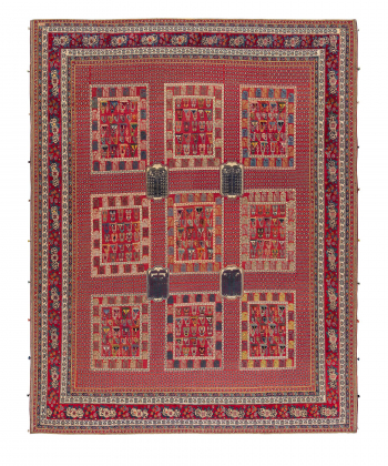 گلیم فرش شیرازقرمز3 ذوالانواری 3164kilim carpet (shiraz)