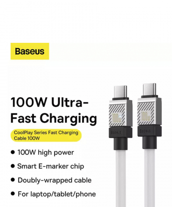 کابل سوپر فست شارژ تایپ سی به تایپ سی 100 وات یک متری بیسوس Baseus CoolPlay Series Fast Charging Cable Type-C - Type-C