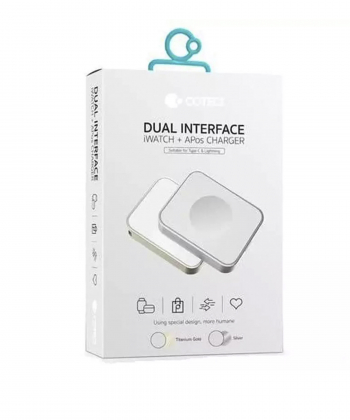 شارژر بی سیم اپل واچ و ایرپاد پرو 2 کوتسی Coteeci Dual Interface Apple Watch and Airpods Wireless Charger 26005