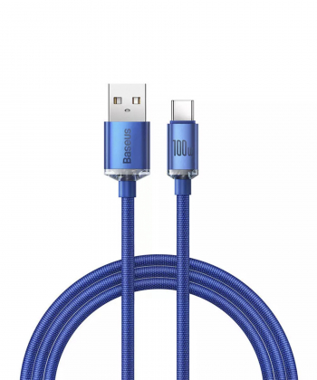 کابل سوپر فست شارژ یو اس بی به تایپ سی 100 وات 1.2 متری بیسوس Baseus Crystal Shine USB to USB-C Cable CAJY000401