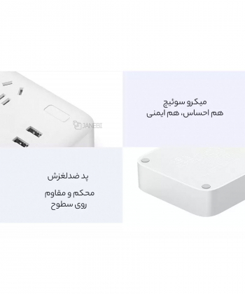 چند راهی و شارژر 6 سوکت و 3 یو اس بی شیائومی Xiaomi CXB6-1QM Power Strip