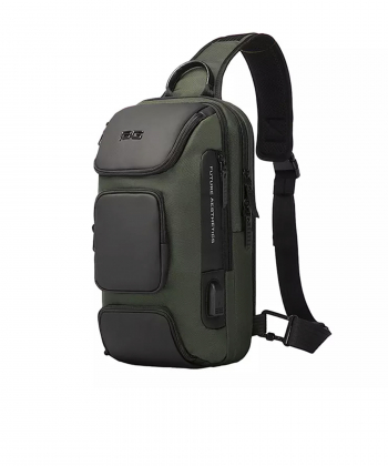 کوله پشتی تک بند یو اس بی دار 8 لیتری بنج BANGE BG-7086 Men Chest Bag Single Shoulder Bag