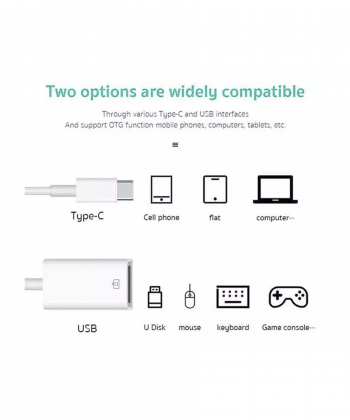 کابل تبدیل او تی جی تایپ سی به یو اس بی کوتتسی Coteetci USB-C USB-A OTG Conversion line 33016