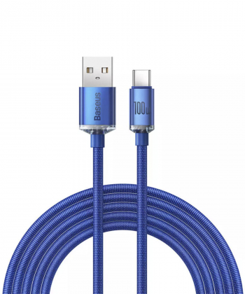 ‏‎کابل سوپر فست شارژ یواس بی به تایپ سی 100 وات 2 متری بیسوس Baseus Fast charging USB to Type C cable 100W CAJY000501   