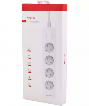 چند راهی برق ارت دار چهار سوکت هادرون Hadron P24 4 AC Way Power Strip 16A