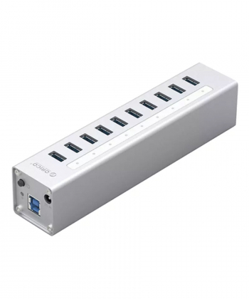 هاب 10 پورت پر سرعت یو اس بی همراه با آداپتور اوریکو ORICO USB3.0 HUB A3H10-U3-V2