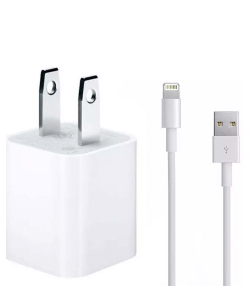 سری شارژر آیفون اورجینال به همراه کابل شارژ لایتنینگ / Apple iPhone Charger 2 Pin