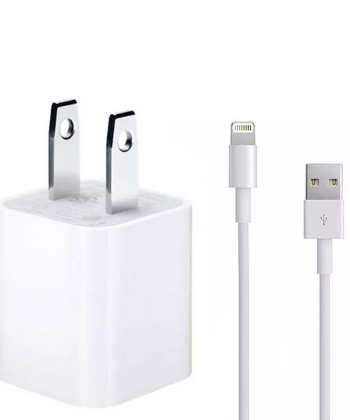 سری شارژر آیفون اورجینال به همراه کابل شارژ لایتنینگ / Apple iPhone Charger 2 Pin