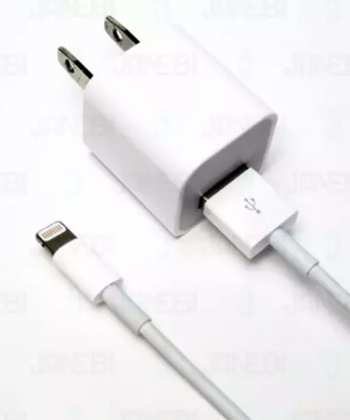 سری شارژر آیفون اورجینال به همراه کابل شارژ لایتنینگ / Apple iPhone Charger 2 Pin