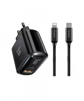 کابل تایپ سی به لایتنینگ و آداپتور فست شارژ 18 وات مک دودو Mcdodo PD+QC Travel Charger CH-717