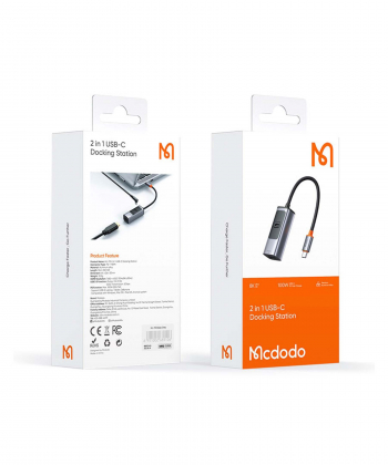 هاب تایپ سی با دو پورت مک دودو MCDODO USB-C 3.0 PD100W+HDMI 8K HU-113