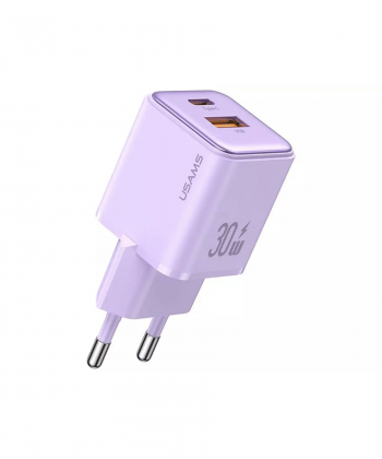 شارژر دیواری تایپ سی و یو اس بی 30 وات و 18 وات یوسامز USAMS US-CC189 PD 30W Charger Adaptateur