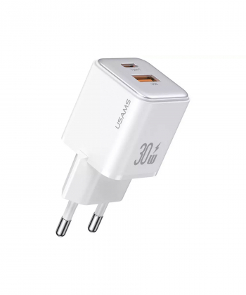 شارژر دیواری تایپ سی و یو اس بی 30 وات و 18 وات یوسامز USAMS US-CC189 PD 30W Charger Adaptateur