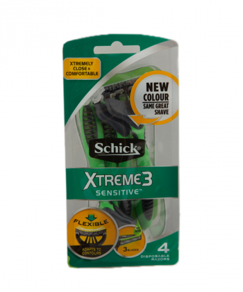 خودتراش مردانه شیک Schick مدل Xtreme3 بسته بندی 4 عددی