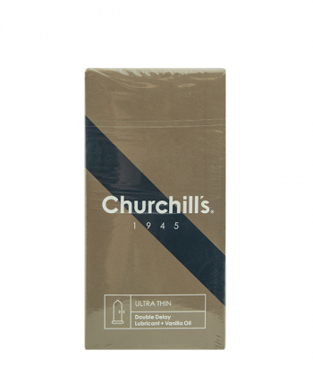 کاندوم بسیار نازک حاوی ماده تاخیری چرچیلز Churchills مدل Ultra Thin بسته 12 عددی