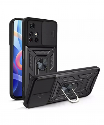 قاب محافظ لنز و حلقه دار شیائومی Xiaomi Redmi Note 11 Pro China Slide Camera & Ring Holder Stand Case