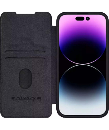 کیف کلاسوری آیفون 15 پرو نیلکین Nillkin Apple iPhone 15 Pro Qin Pro leather case