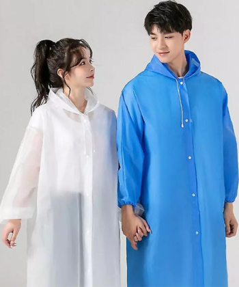 پانچو بارانی ضدآب شفاف با قابلیت استفاده مجدد Reusable EVA Rain Poncho