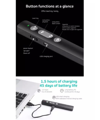 پوینتر و پرزنتر لیزری کوتتسی COTEetCI smart laser page turning pen USB charging port 81001