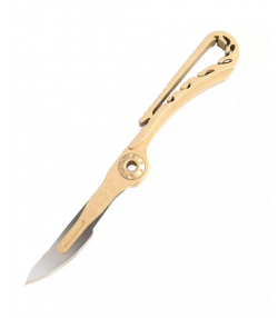 چاقو آنباکسینگ برنجی تاشو قابل آویز از دسته کلید Brass key chain knife sharp utility knife portable