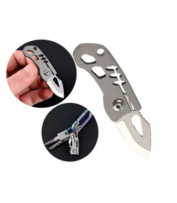 چاقو آنباکسینگ تیتانیومی تاشوی قابل آویز از دسته کلید Portable sharp mini folding knife