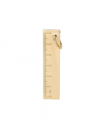 خط کش کوچک 6 سانتی متری دانشجویی دارای حلقه آویز 6cm small copper ruler 3mm thickened brass