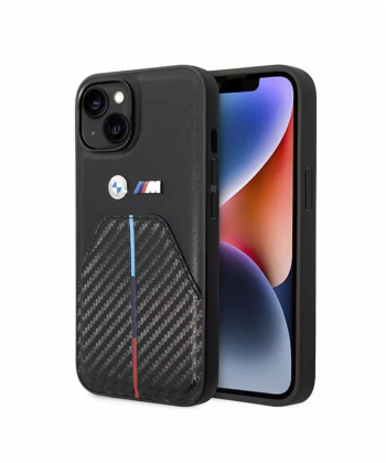 قاب فیبر کربن و چرم آیفون 14 پلاس طرح بی ام و ام3 CG Mobile iphone 14 Plus BMW M3 Carbon Fiber & Leather Case