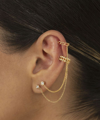 ایر کاف ”ear cuff” طلا کارتیه و زنجیر لونا پرسته Parasteh کد we767